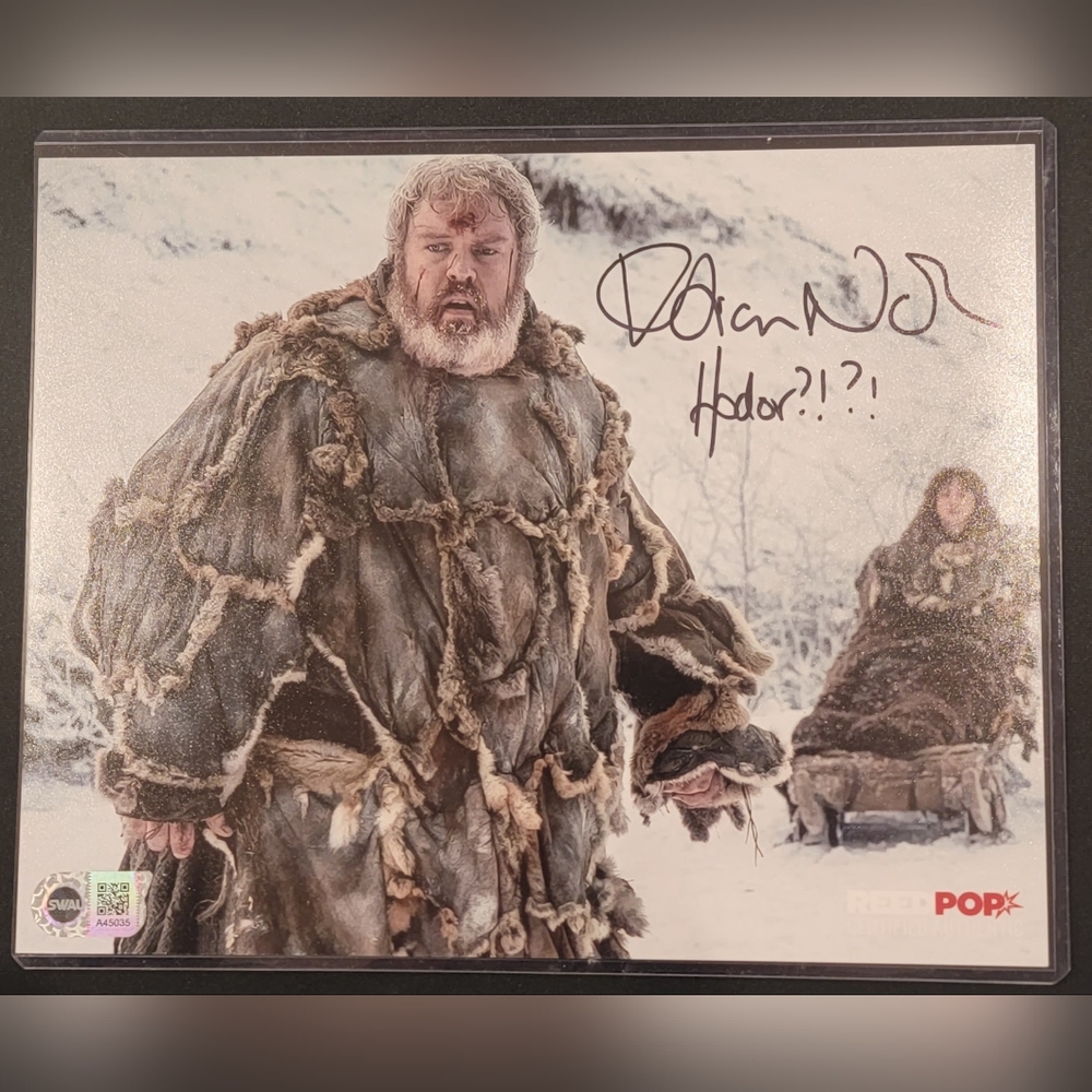 Kristian Nairn signed Hodor Game Of Thrones 8x10 photo with Hodor Inscription.
